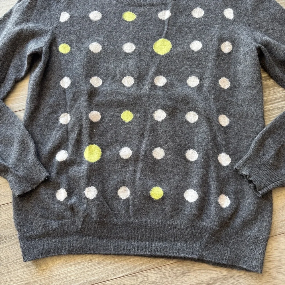 Halogen Charcoal Sweater with Lime Green and White Dots - Picture 6 of 10